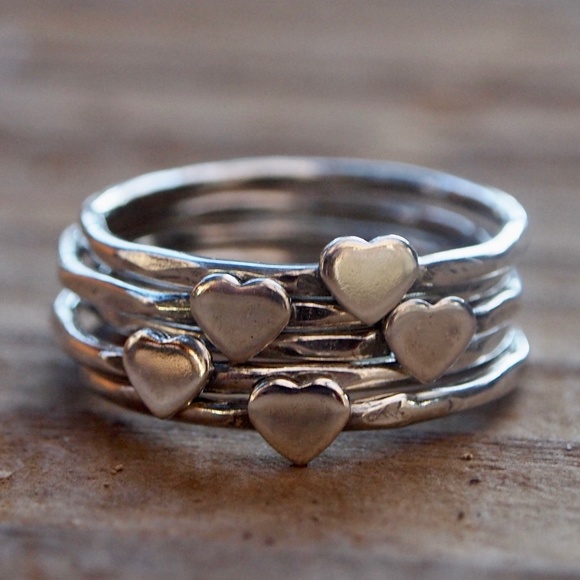 Heart Stacking Rings Set - Picture 1 of 11